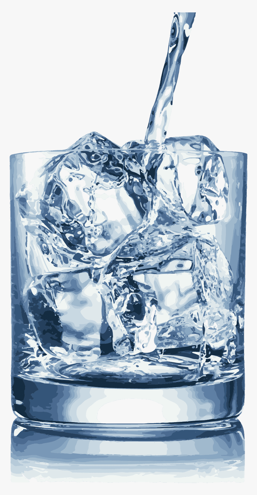 Glass With Ice Cubes Png, Transparent Png