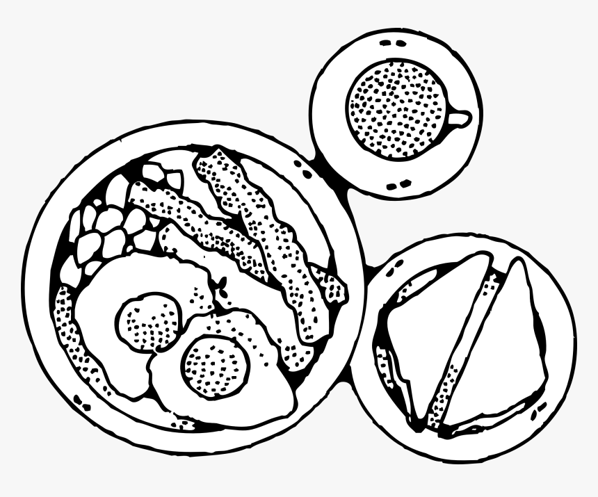 Eggs And Bacon Png Black And White - Brunch Images Clip Art, Transparent Png