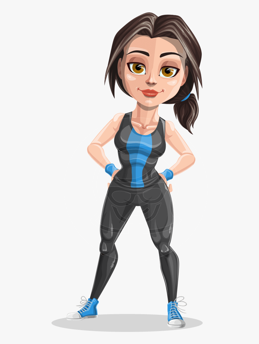 Cartoon Female Weight Lifter, HD Png Download