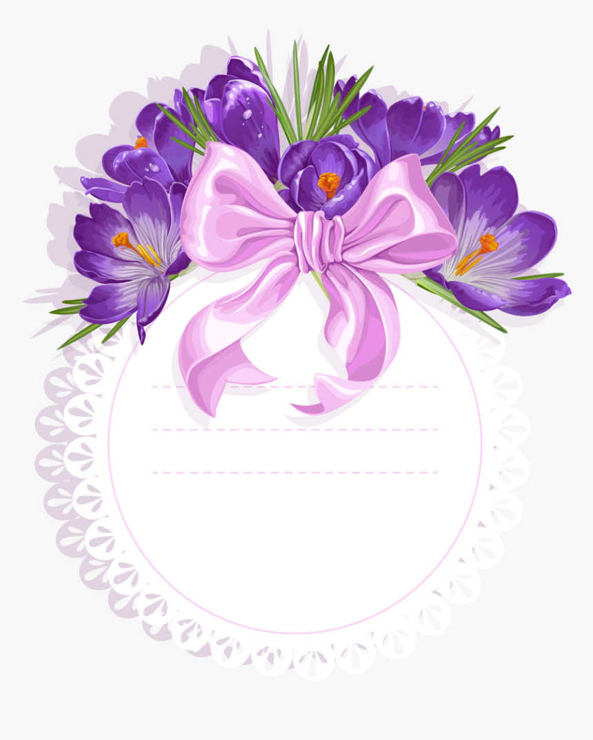 Png Scrapbook Clip - Purple Flower Frame Vector, Transparent Png