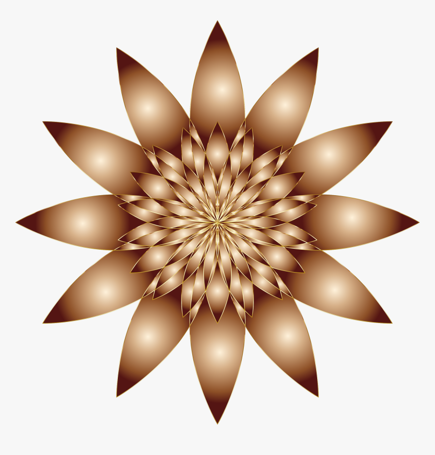 Petal,line,flower - Brown Flower Clipart, HD Png Download