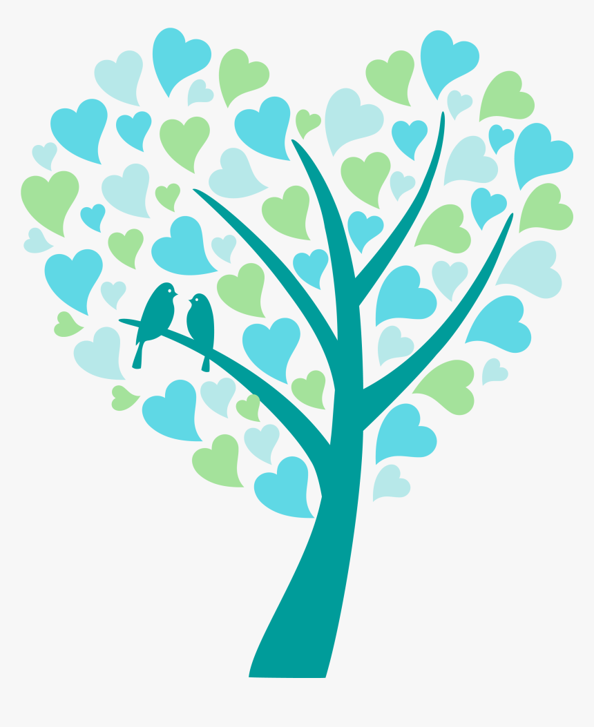 Bird Wedding Invitation Tree Heart - Heart Tree Wedding Png, Transparent Png