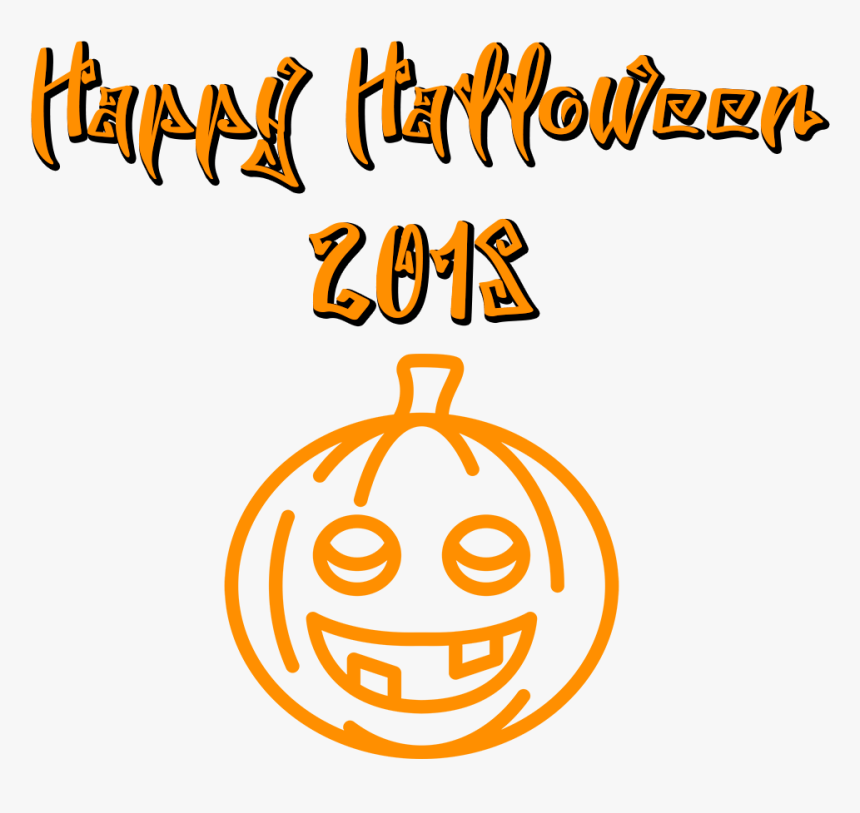 Happy Halloween 2018 Scary Font Smiling Pumpkin - Scary Looking Pumpkin Transparent, HD Png Download
