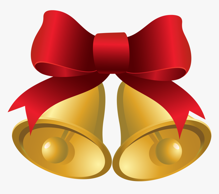 Christmas Bow Gold Bells With Red Clipart Image Gallery - Christmas Bow With Bells, HD Png Download