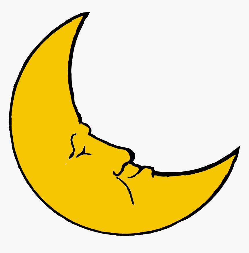 Moon Clipart Sleeping - Crescent Moon Clipart, HD Png Download