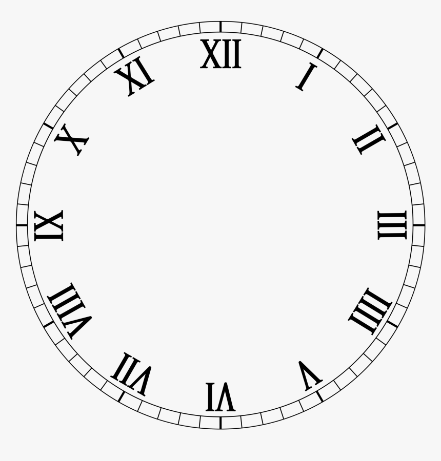 Roman Numeral Clock Face Png - Roman Numerals Clock Transparent, Png Download