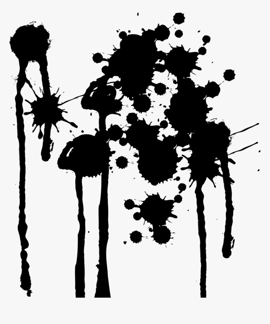 Black Paint Splatter Transparent Png , Transparent - Black Paint Splatter Transparent Png, Png Download