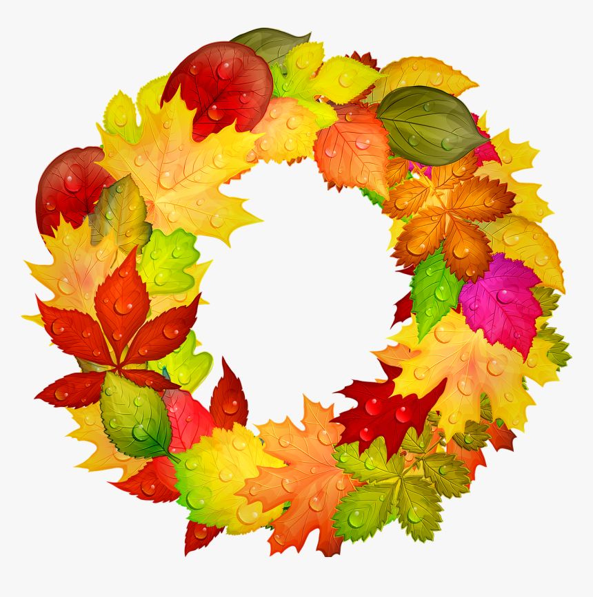 Autumn Wreath, Autumn Leaves, Wreath, Autumn, Leaves - Осенний Венок Пнг, HD Png Download