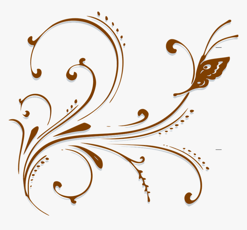 Scroll, Design, Retro, Vintage, Floral, Decoration - Vector Clip Art Png, Transparent Png
