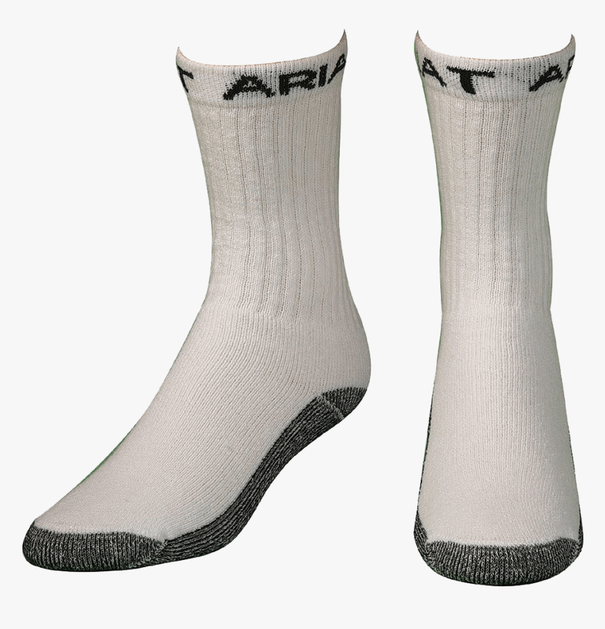 Men S Ariat 3 Pack Workboot Socks - White - Sock, HD Png Download
