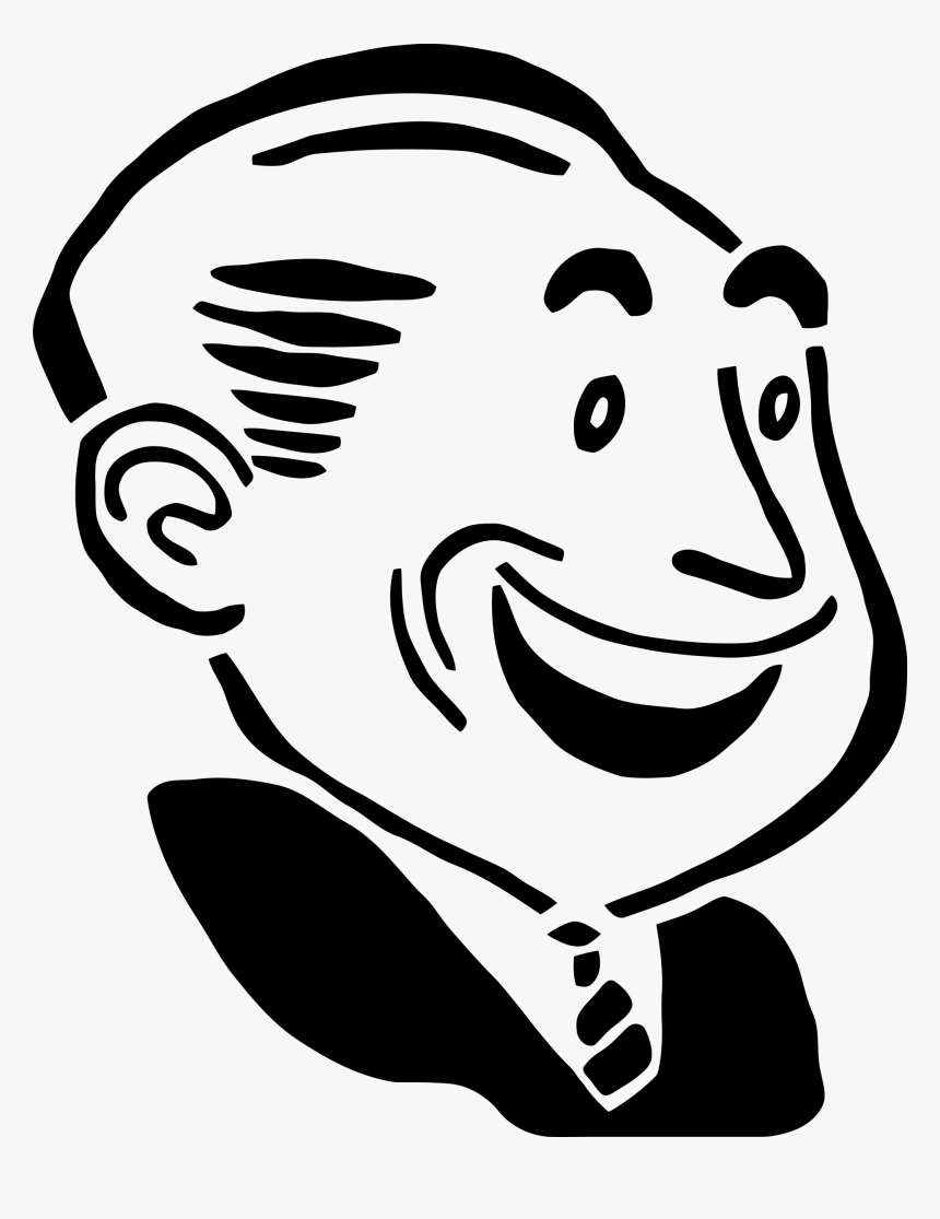 Men Clipart Angry - Drawing Of Guy Smiling, HD Png Download