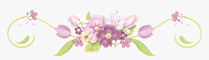 Scrapbook Flowers Spring Clipart Flower Border Clipart, - Barras Separadoras Flores Verdes, HD Png Download