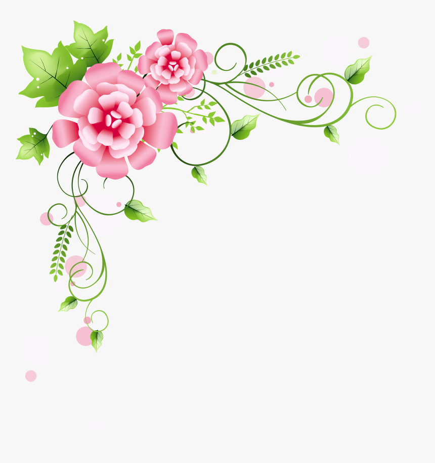 Spring Clipart Ornate Capital - Floral Border Black And White, HD Png Download