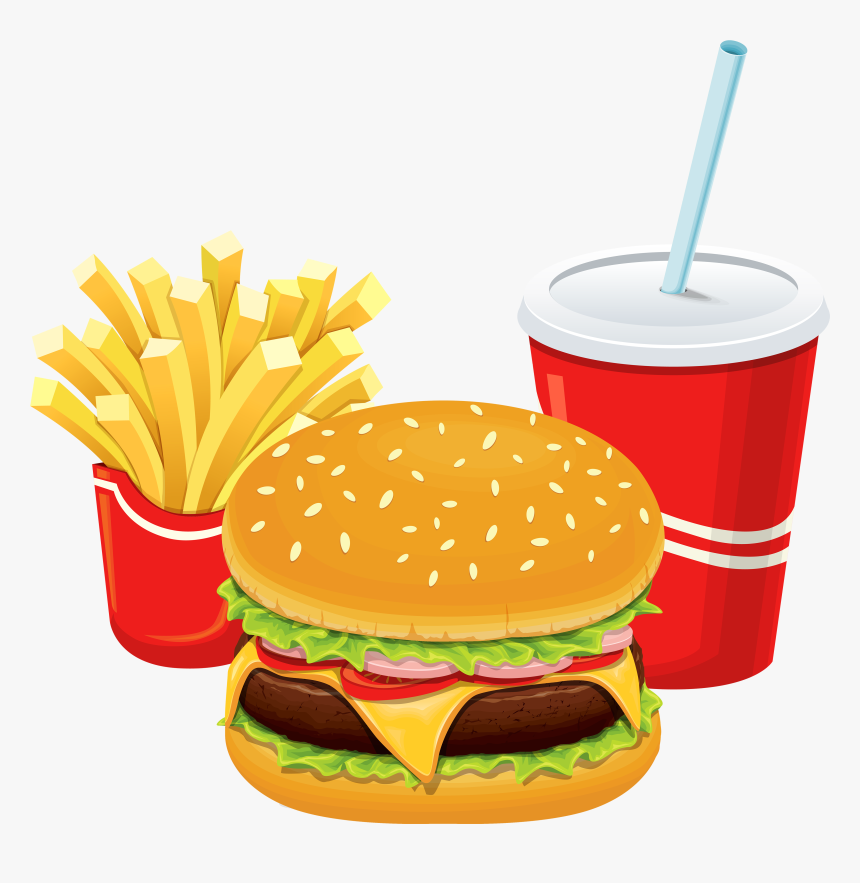 Chips Hamburger Pencil And - Non Communicable Diseases Caused By Having Unhealthy, HD Png Download