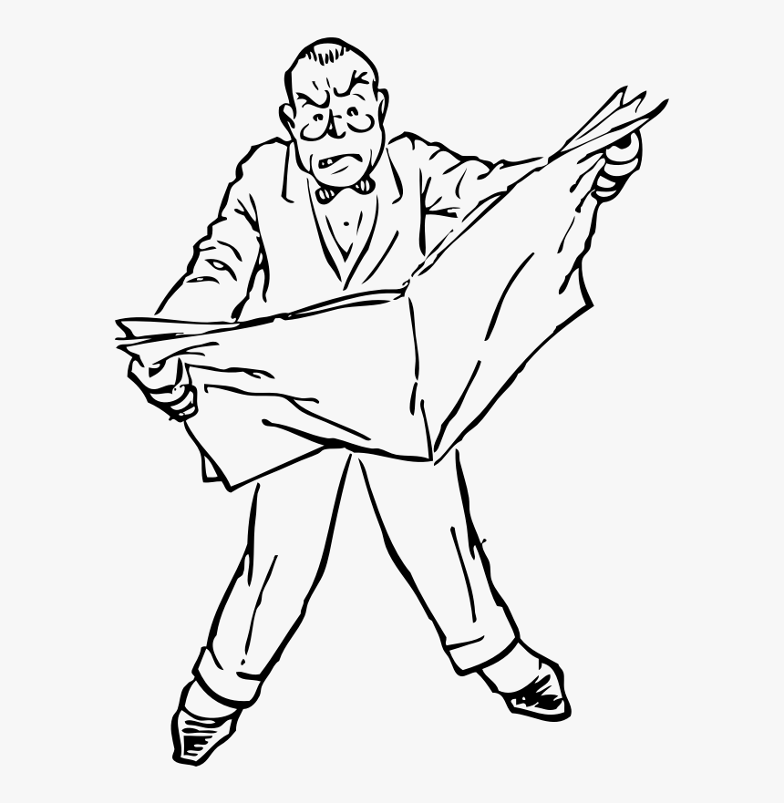 Transparent Angry People Png - Mad Man Clipart Black And White, Png Download