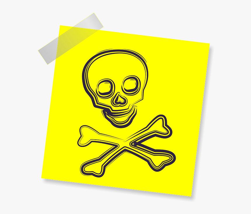 Scull, Sign, Icon, Reminder, Yellow Sticker, Post, - Deal Time, HD Png Download