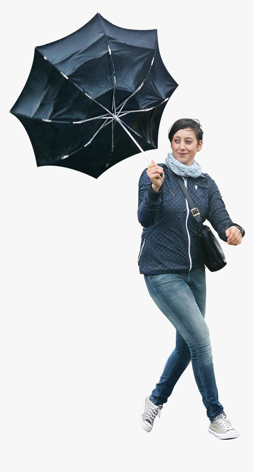 Girl Umbrella Png Transparent Image - Person In Rain Png, Png Download