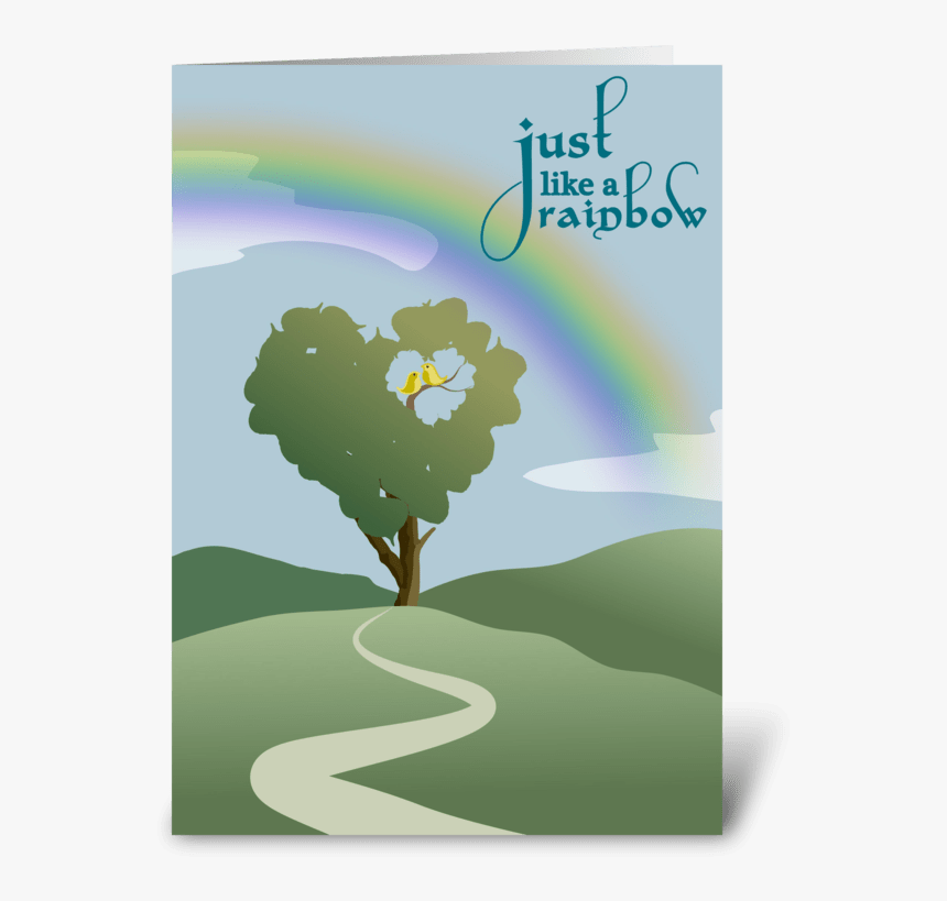Rainbow And Heart Tree - Graphic Design, HD Png Download