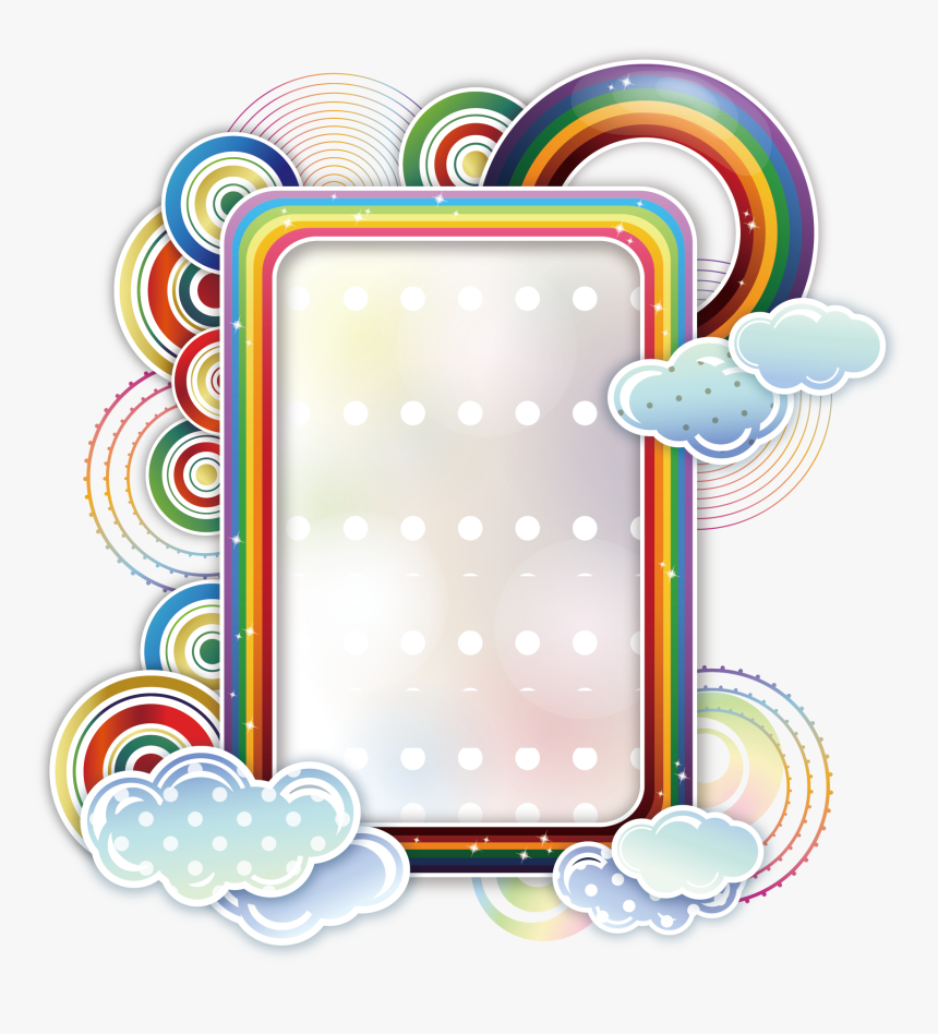 Borders And Frames Rainbow Cloud Clip Text Rainbow Border Frame