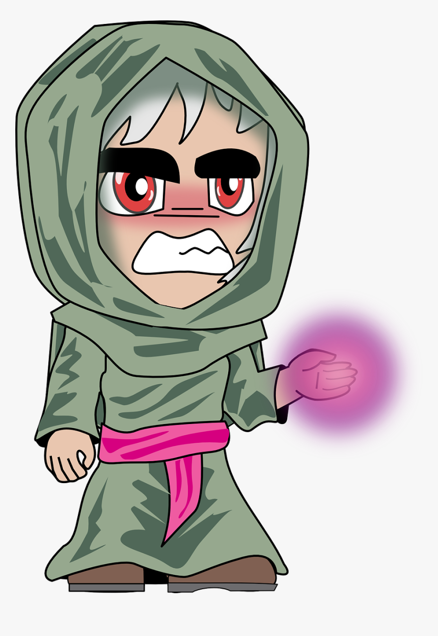 Character Fantasy Manga Angry Png Image - Necromancer Clipart, Transparent Png