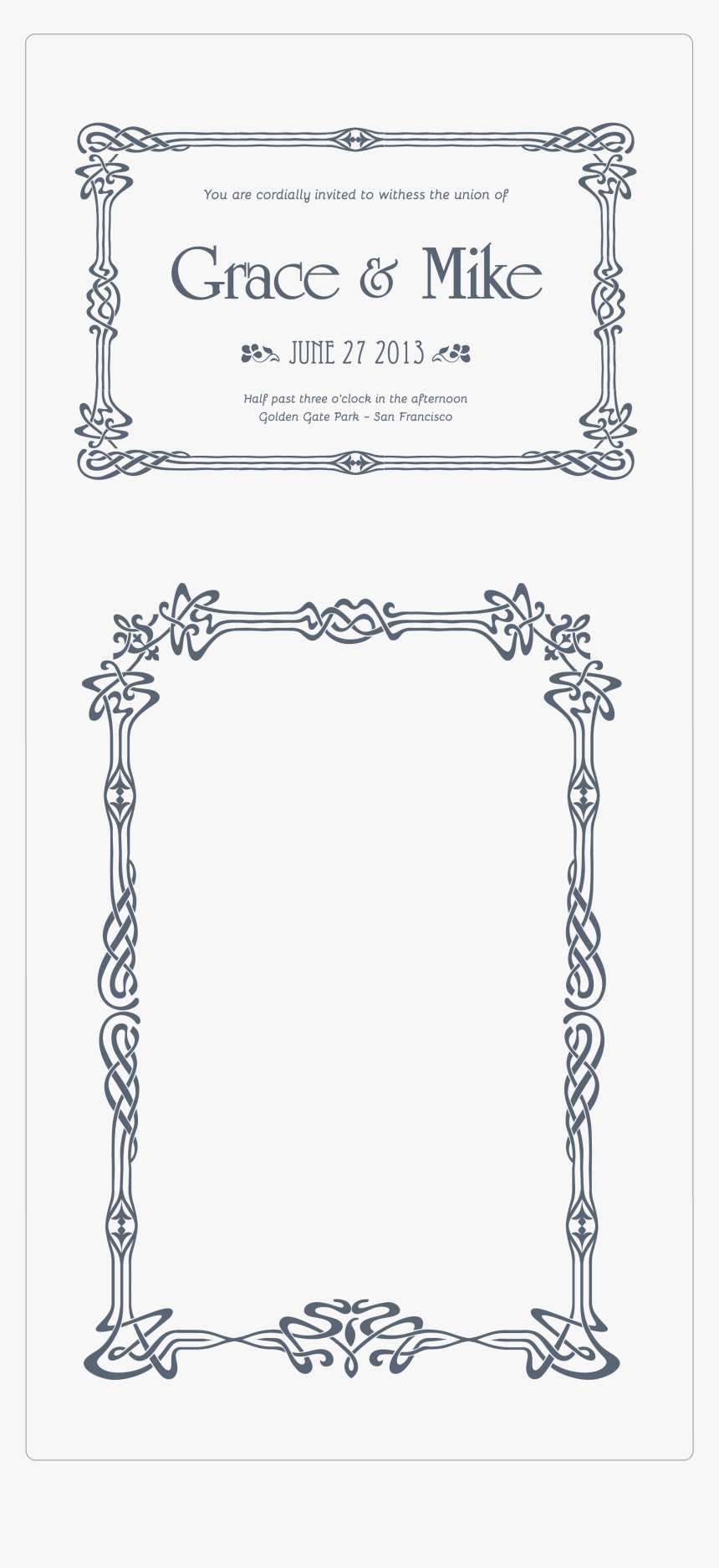 Art Nouveau Border Cat, HD Png Download