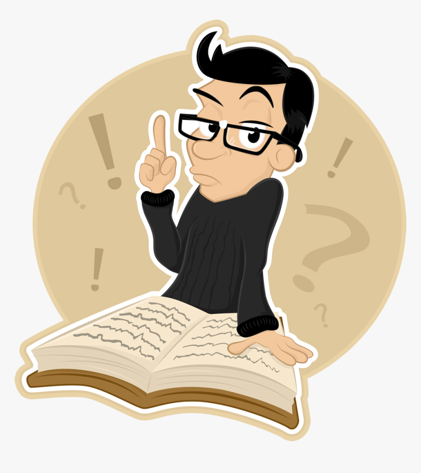 Cartoon Man With Book, HD Png Download