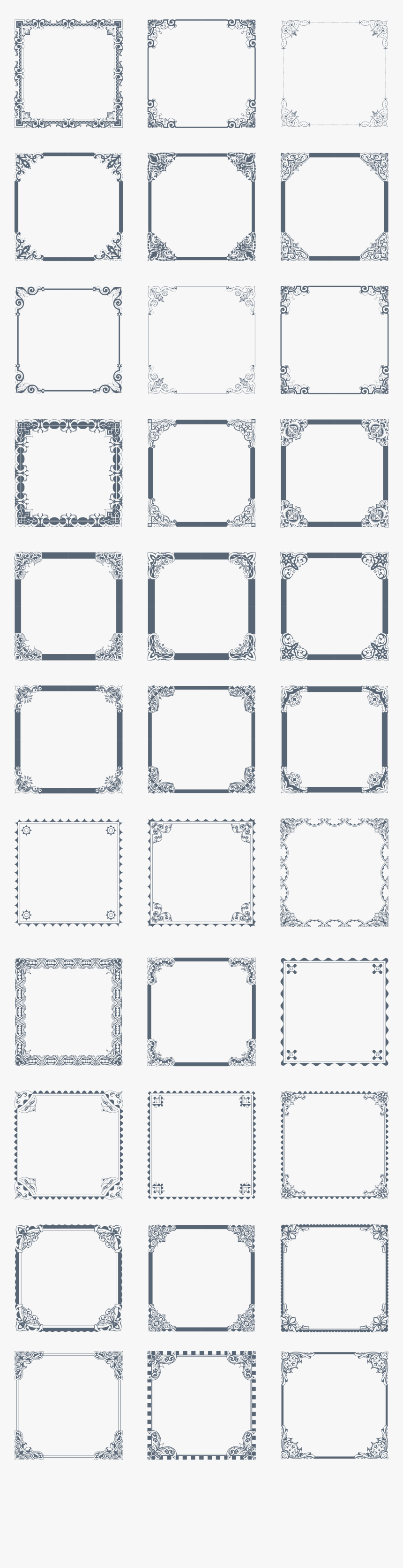 Preview All The Vintage Vector Borders, Carefully Traced - Monochrome, HD Png Download