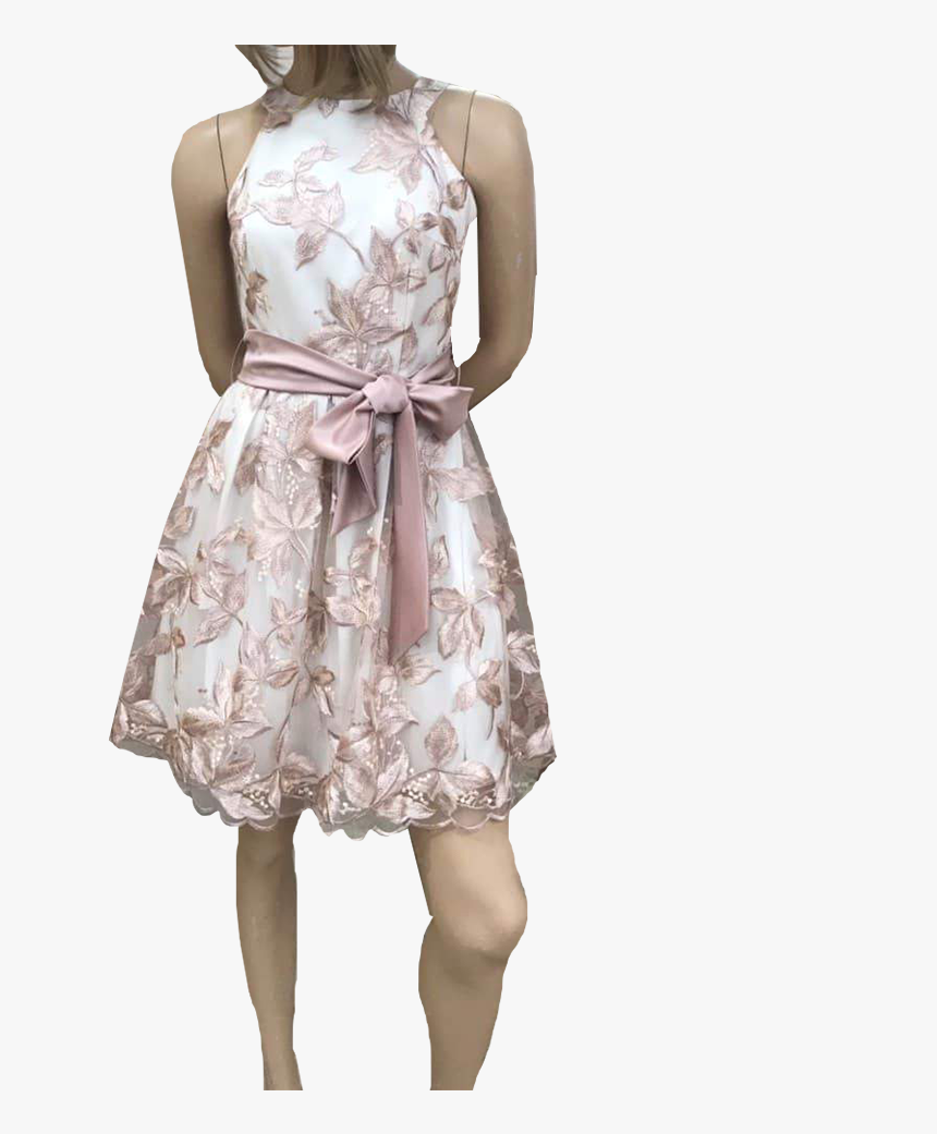 Mini Dress With Tulle And Shoulders - Cocktail Dress, HD Png Download