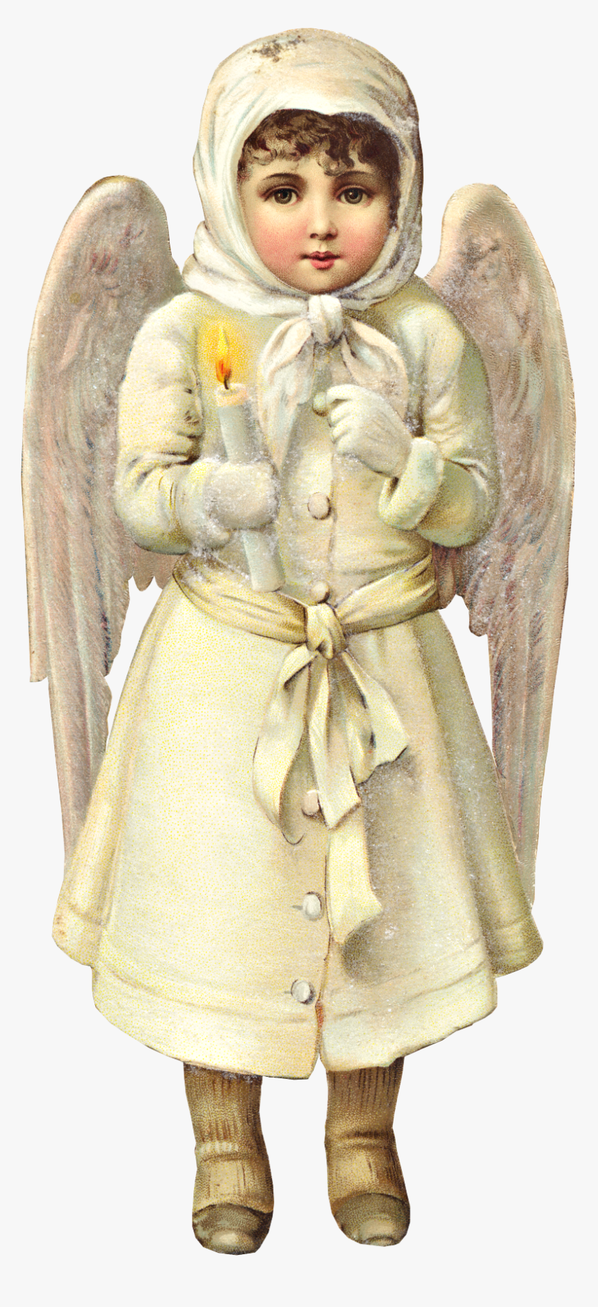 Victorian Christmas Snow Angel Graphic - Christmas Die Cut Victorian Angel, HD Png Download