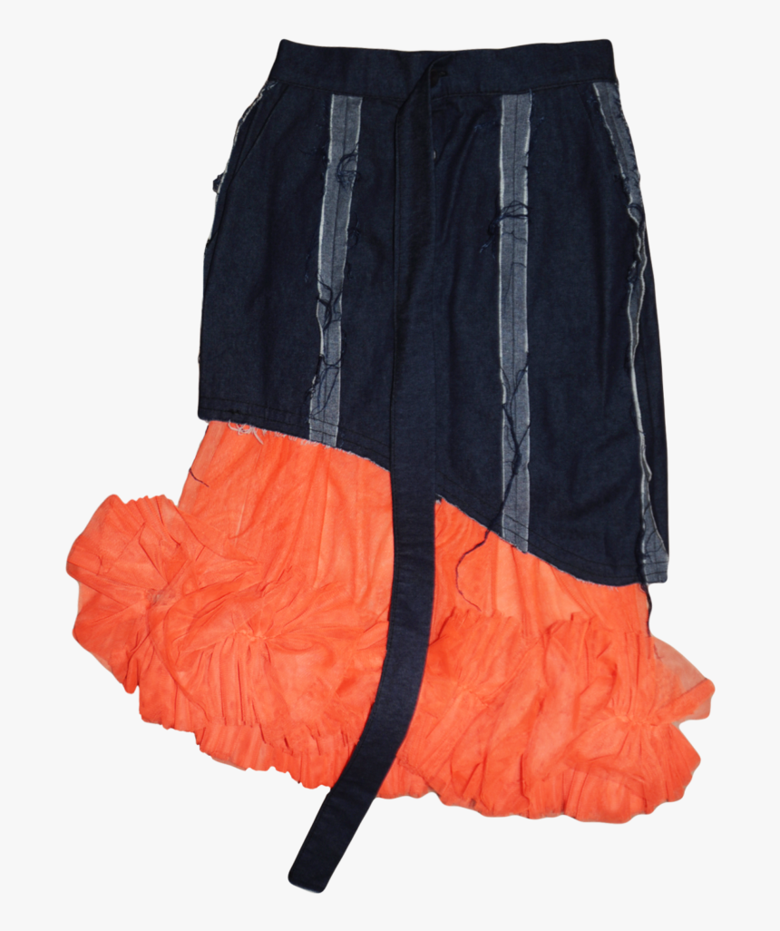Higad Reverse Denim And Tulle Skirt - Miniskirt, HD Png Download