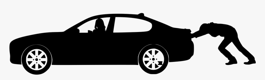 Broken Down Car With Man Pushing It Pillar - Automotive Cyber Security Level 4, HD Png Download