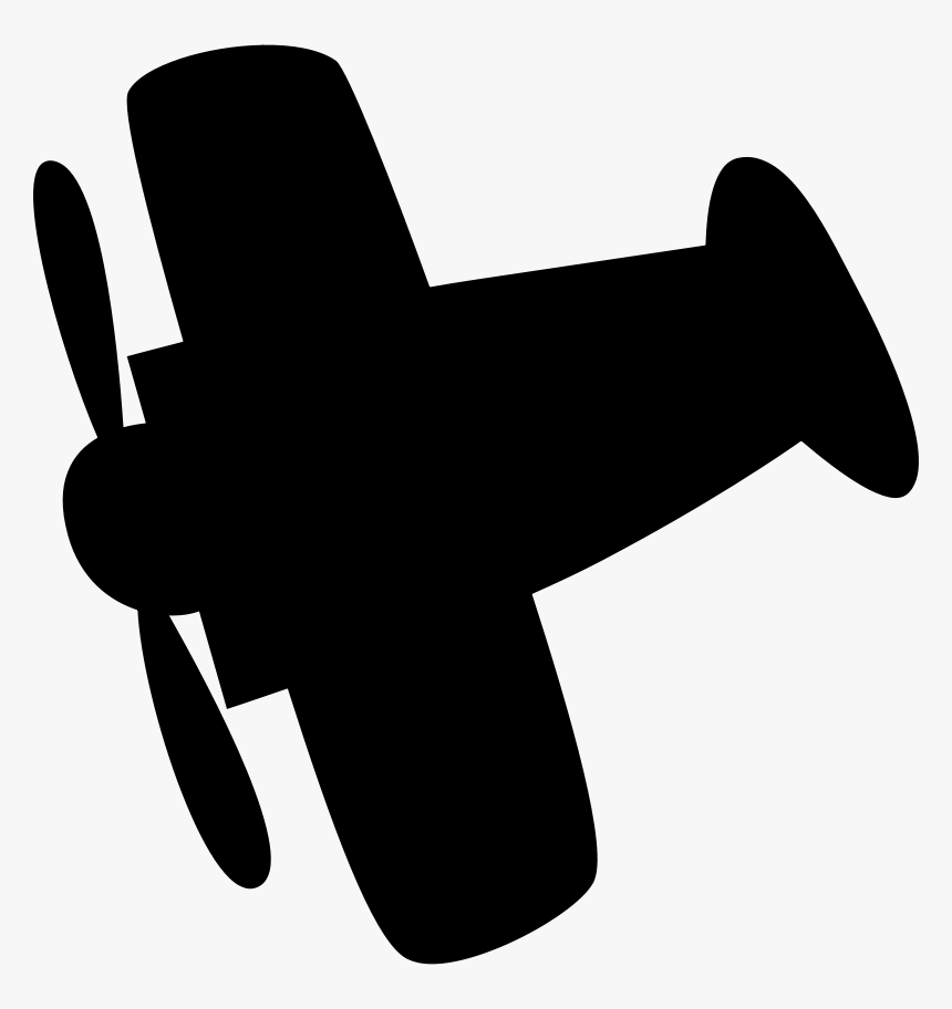 Airplane, Biplane, Cute, Kids, Propeller, Plane, Toy - Kids Airplane Silhouette, HD Png Download