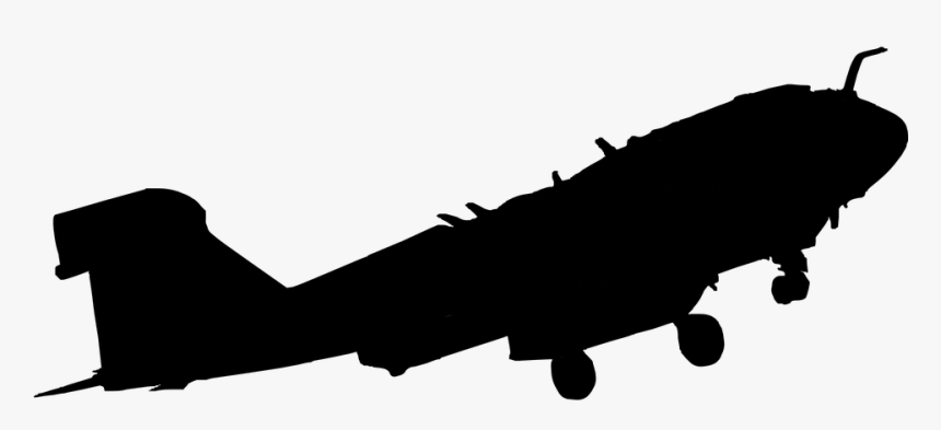 Aircraft, Plane, Silhouette, Transportation, Airplane - War Plane Silhouette Png, Transparent Png