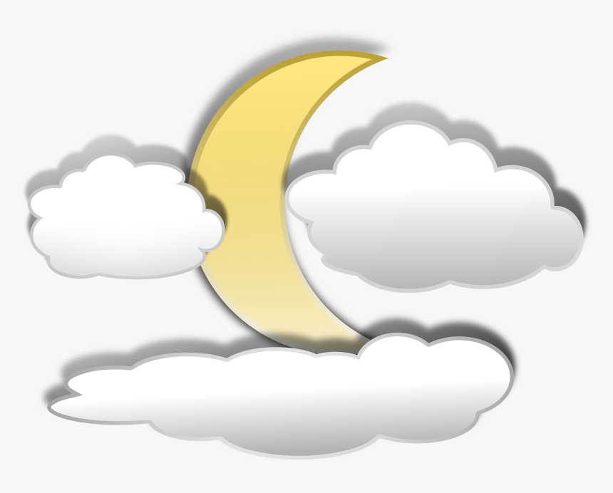 Full Moon With Clouds Clipart, HD Png Download