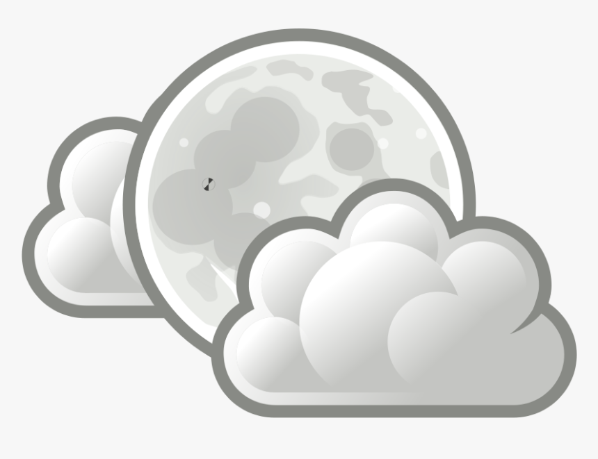 Transparent Night Clouds Png - Cartoon Moon And Clouds, Png Download