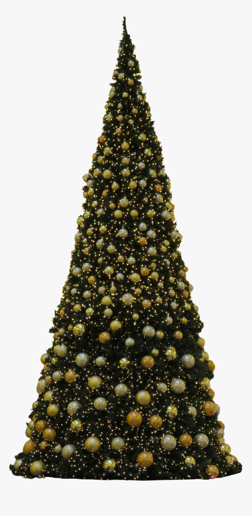 Christmas Tree Golden Baubles Clip Arts - 4k Png Christmas Tree, Transparent Png