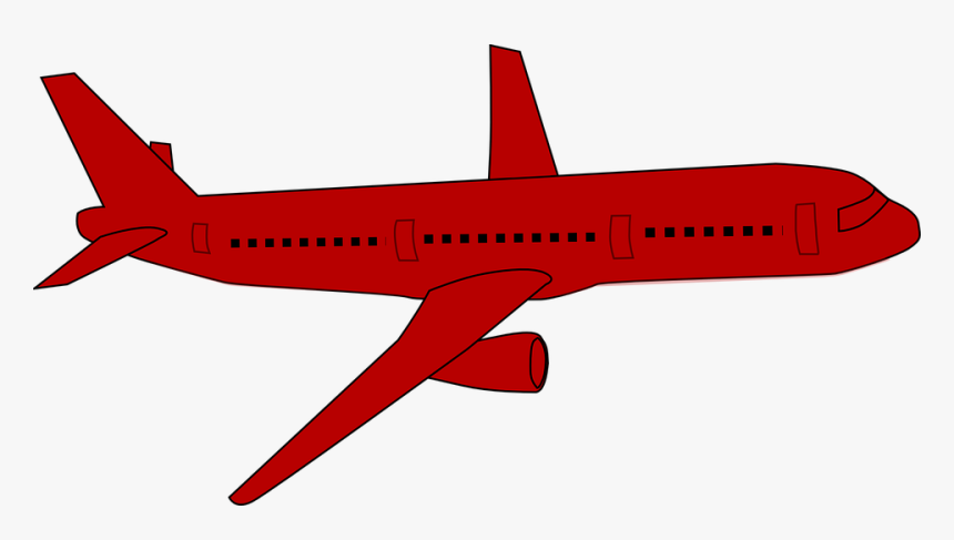 Airplane, Jet, Plane, Red, Flying, Aircraft, Aeroplane - Red Aeroplane Clipart, HD Png Download