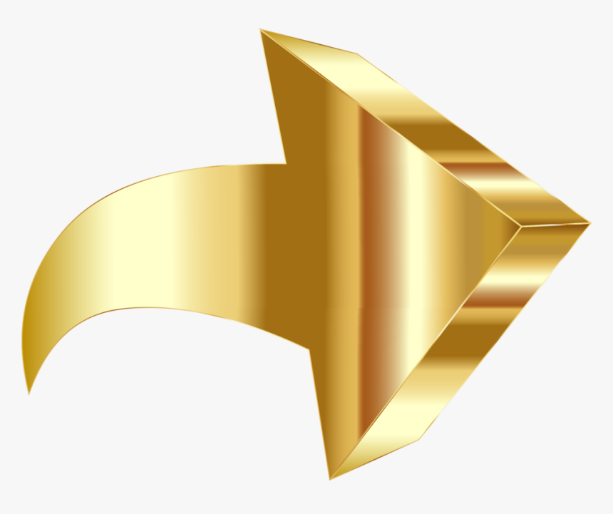 Angle,gold,symbol - Transparent 3d Arrow Png, Png Download