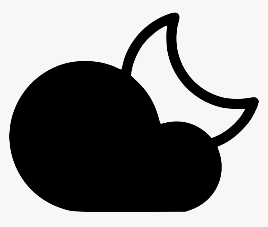 Night Cloud Cloudy Moon - Cloudy Moon Icon, HD Png Download