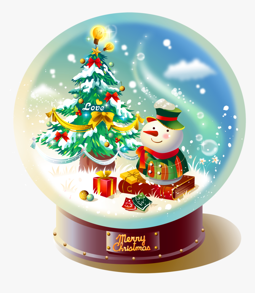 Transparent Christmas Snowglobe With Snowman Png Picture - Christmas Snow Globe Transparent Background, Png Download