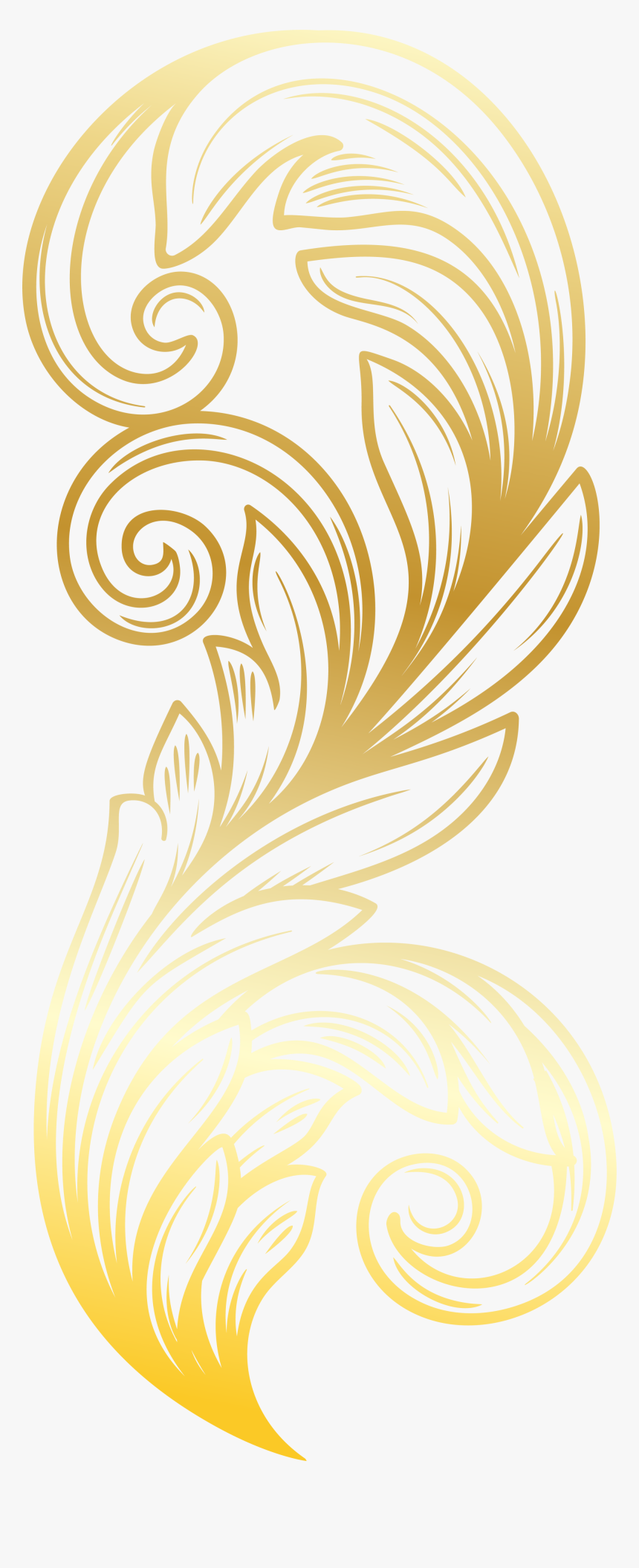 Golden Feather Gold Download Hq Png Clipart - Gold Feather Png, Transparent Png
