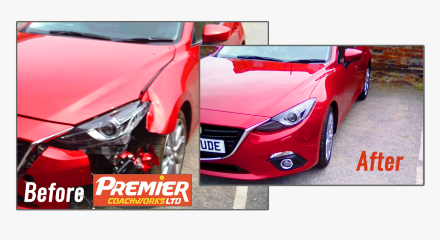 Accident Repair To Mazda Bodywork And Bumper By Premier - Crash Repair Before And After, HD Png Download