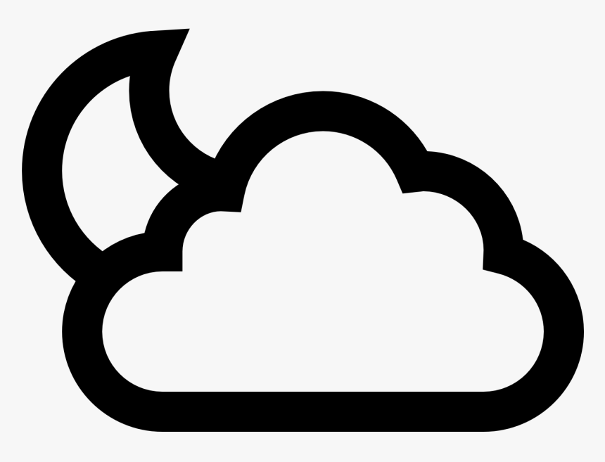 Night Clipart Partly Cloudy Pencil And In Color Night - Portable Network Graphics, HD Png Download