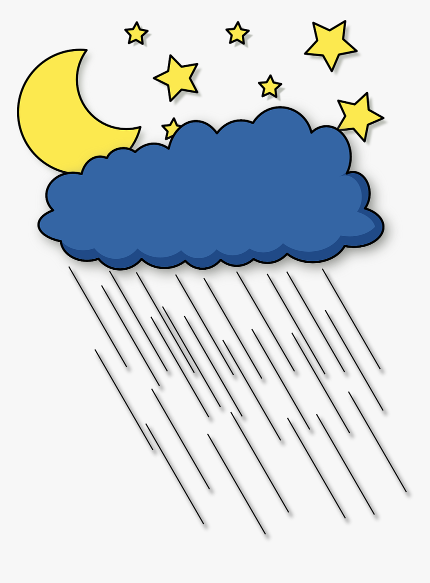 Transparent Rain Cloud Png - Cartoon Pics Of Rainy Night, Png Download