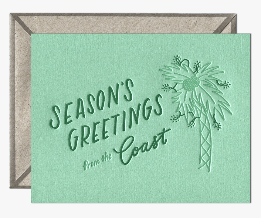 Coastal Season S Greetings Letterpress Greeting Card - Christmas Card, HD Png Download