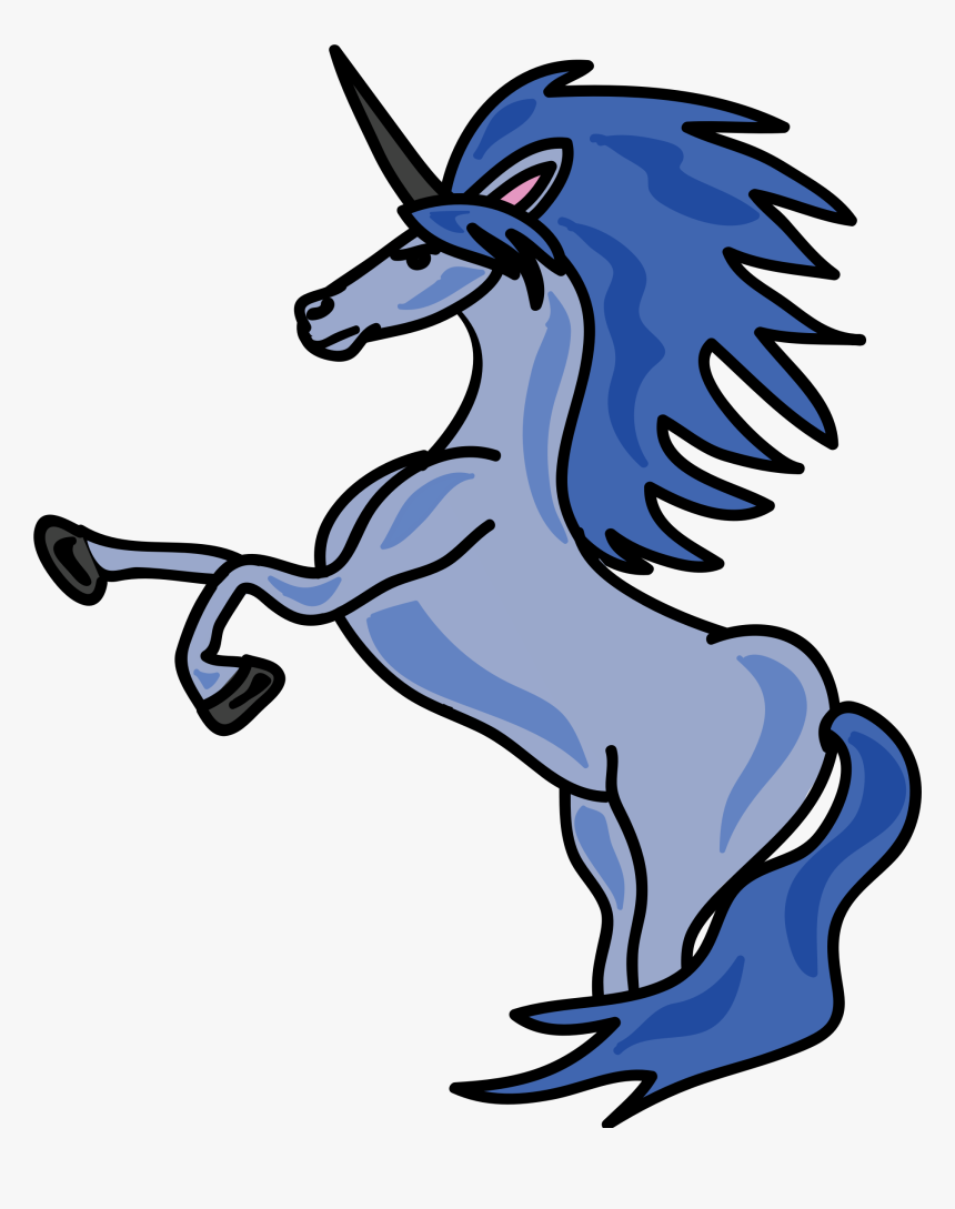 Blue Unicorn Transparent Png Image - Clip Art Blue Unicorn, Png Download