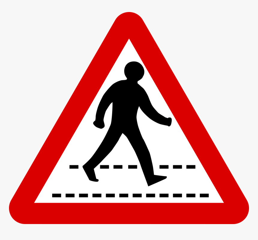 Singapore Road Signs - Pedestrians On The Road Sign, HD Png Download