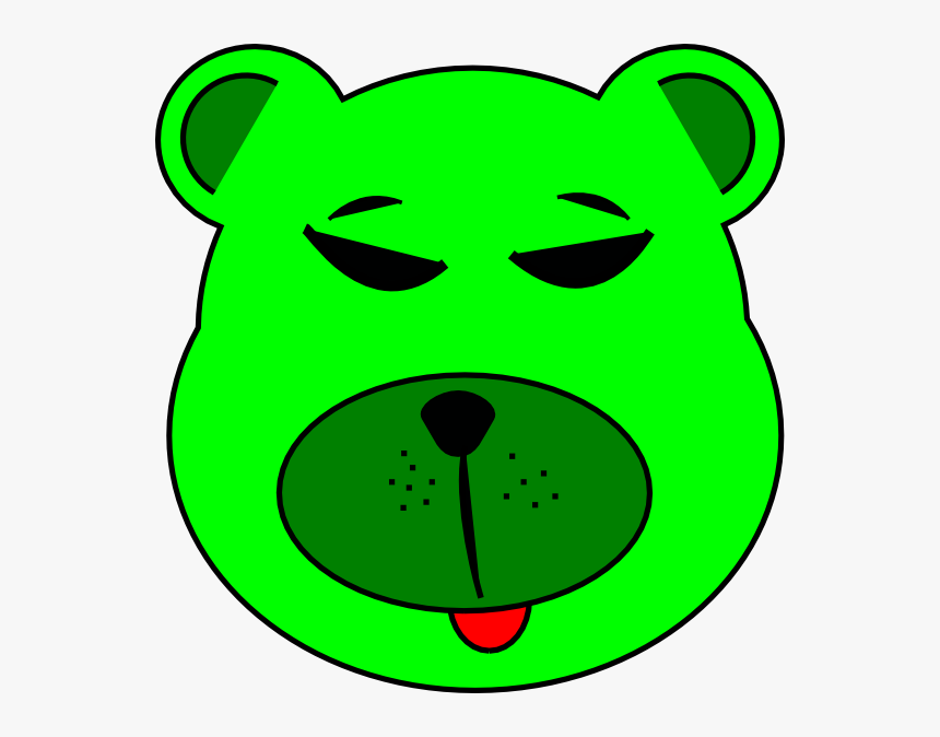 Green Bear Svg Clip Arts - Bear Face Clip Art, HD Png Download