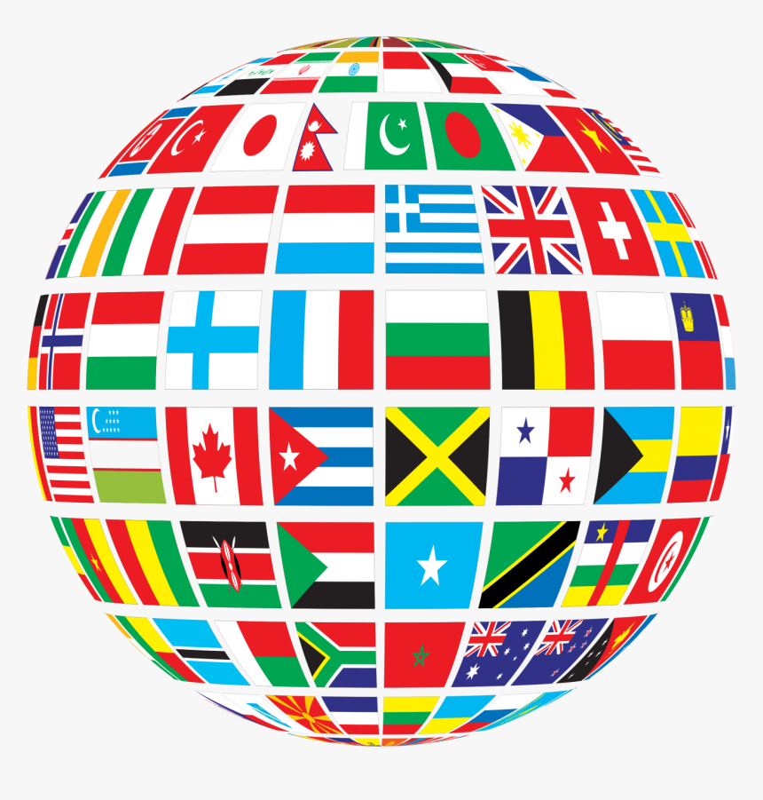 World Globe With Flags, HD Png Download