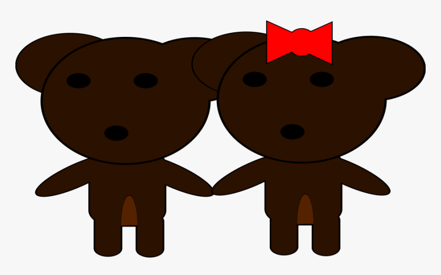 The Bear Svg Clip Arts - Couple Teddy Bear Kartun Png, Transparent Png